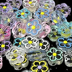 5-20pcs 19mm Sunflower Acrylic Beads Transparent Loose Spacer Beads For Needlework DIY Bracelet Necklace Jewelry Making Suppies