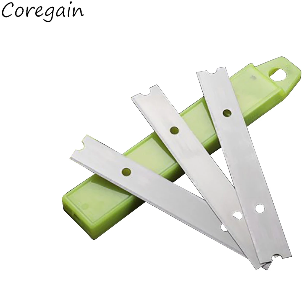 

10pcs/box Floor Shovel Scraper Blade Replacement Sharp Refined Remove Stains Silver 100*14mm Accessories Ceramic Cleaning Tools