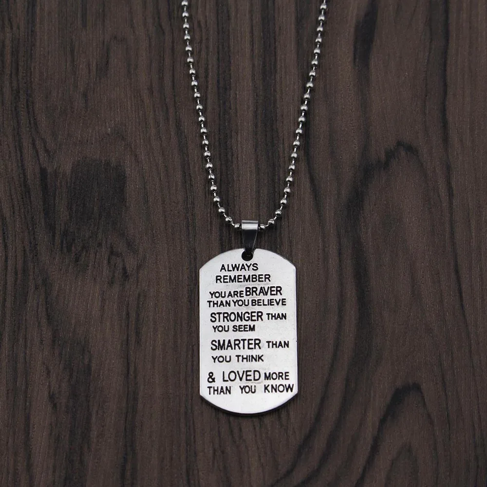  Military Army Tactical Personalized Bar US Dog Tag Necklace Chain Custom War Gift For Men Father Day Stainless Necklace