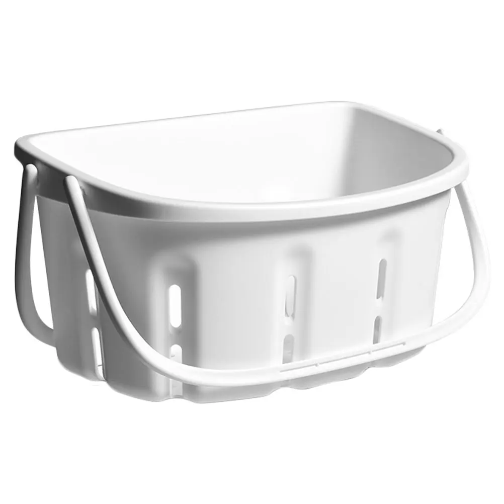 

1pc Plastic Bath Basket Storage PP Toiletry Organizer Space-Saving Handle Drainage Portable Wet Cloth Container for Bathroom