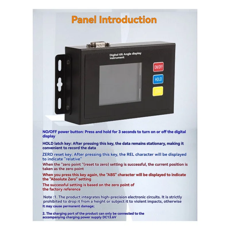 A95I-Cyfrowy ręczny miernik kąta, rozdzielny, precyzyjny inklinometr, trójwymiarowy 0 ° -60 °   Pomiar Wyświetlacz Instrument