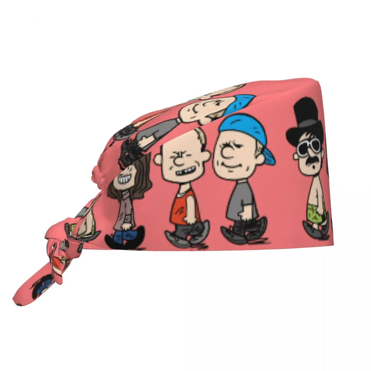 Gorro Médico Unisex con Diseño de Pimiento Picante Rojo, Gorro de Enfermera Ajustable con Gráfico de Banda de Rock para Mujeres, Gorras de Trabajo para Cabello Largo