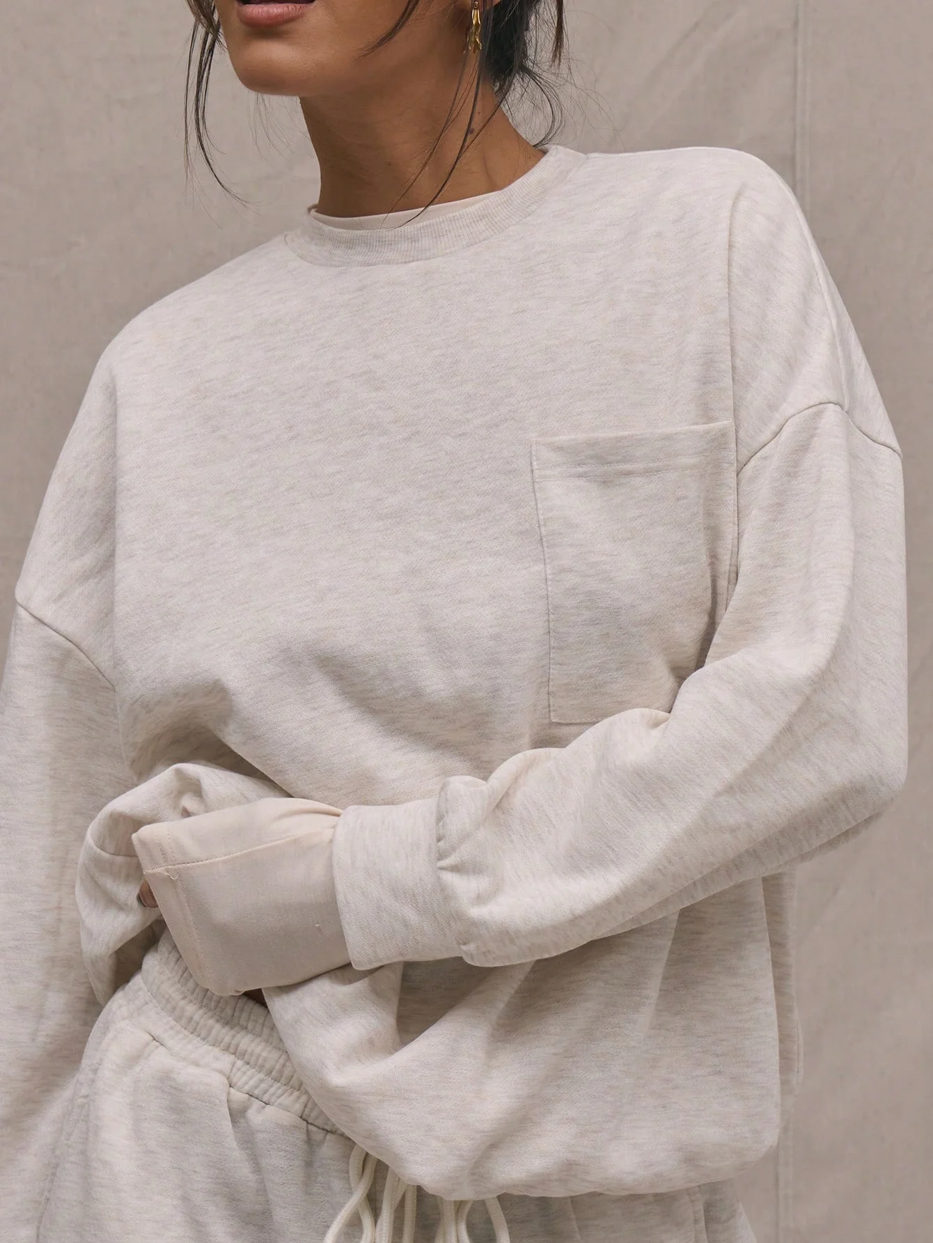 Sudadera holgada con cuello redondo para mujer, deportiva, informal, cómoda, estilo informal, otoño