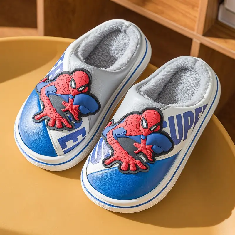 Marvel Spiderman cute children's comfortable, soft, non-slip, wear-resistant, cool and stylish anime warm home cotton slippers