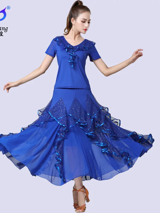 

National Standard Dance Dress Practice Dress Large Swing Dress Modern Dance Ballroom Dance Dress Set