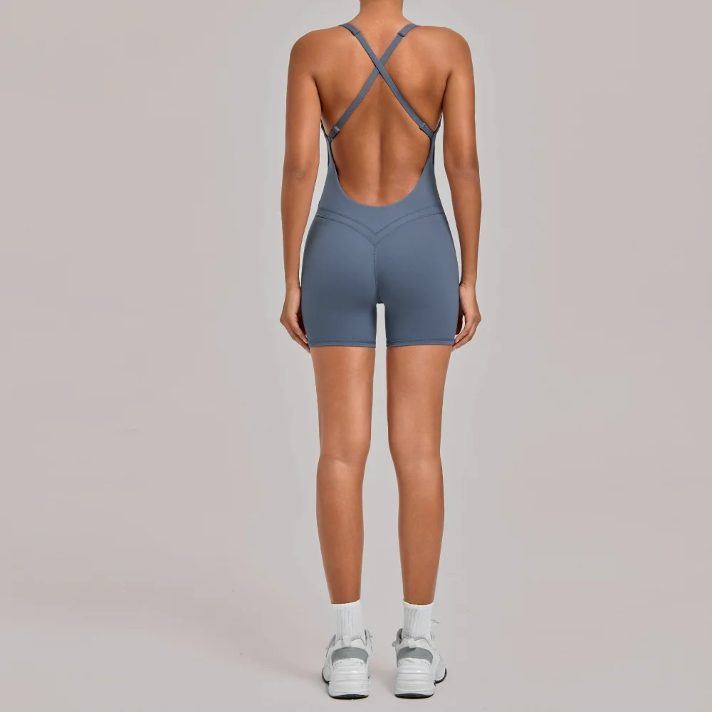 

Спортивный комбинезон для йоги женский, цельный, для тренировок, фитнеса, эластичный, для занятий спортом