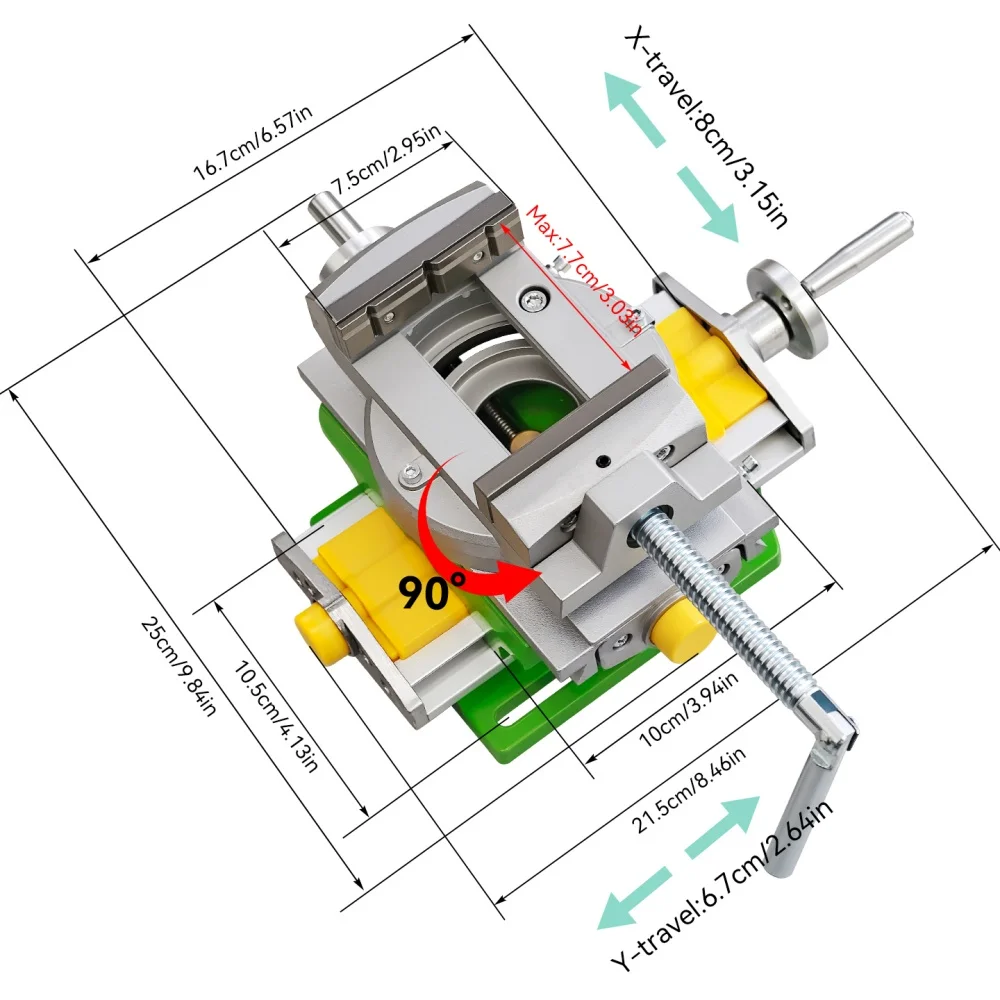 Allsome BG-516809+BG-6369 400 W Tischbohrmaschine mit 2-in-1-Fräsen, Bohren, Präzisions-Schraubstock-Kombinationsset – Detail 5