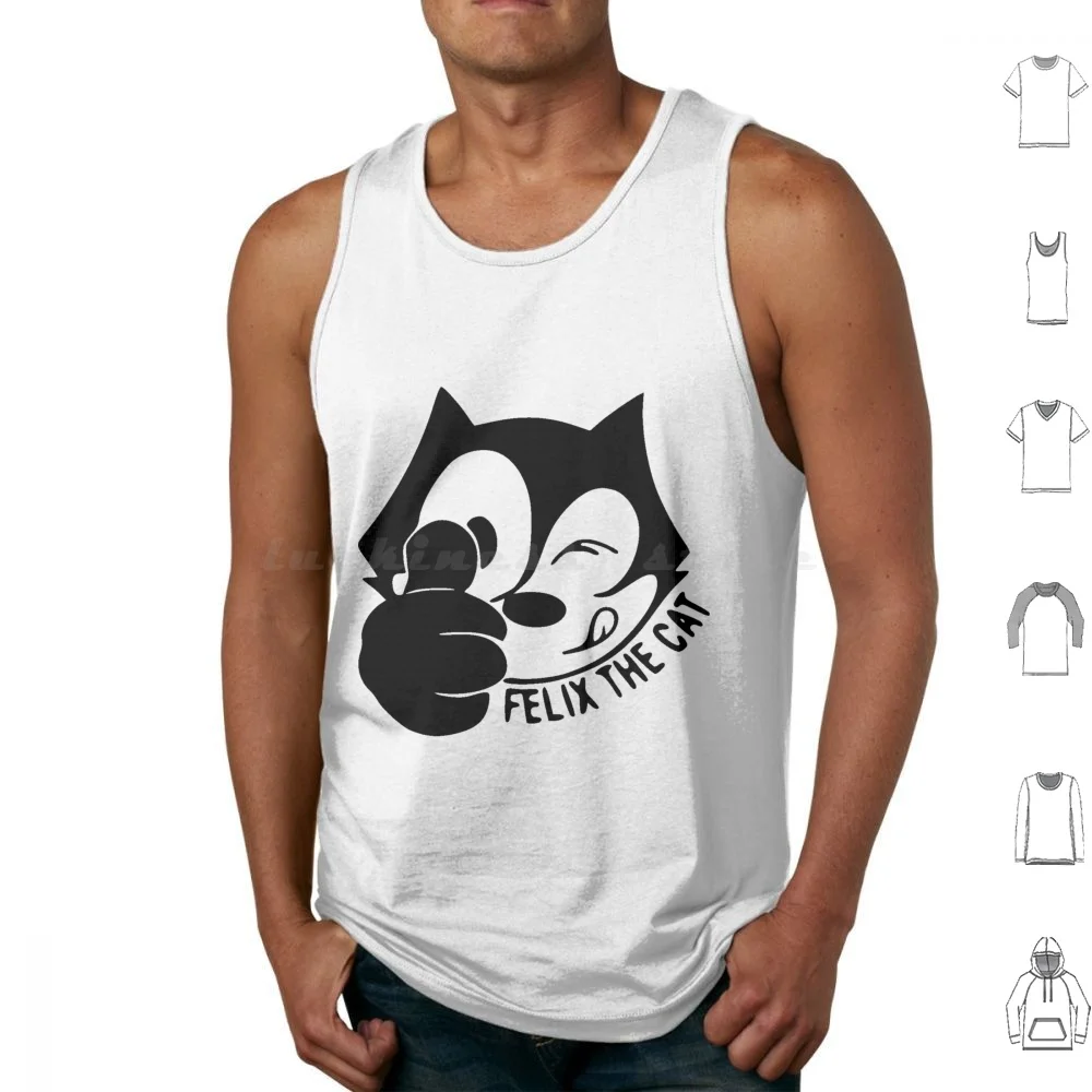 Copy Of Felix #1 ( Black ) Tank Tops Vest Sleeveless Felix Cat Cartoon