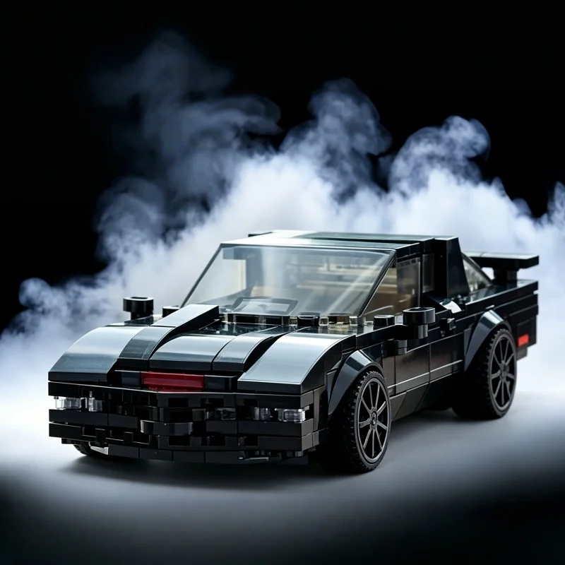 

Classic Black Building Blocks Sports Car Model Collectible Display Set DIY Assembly Toy Gift for Collectors