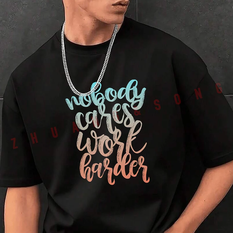 

Футболка Nobody Cares Wore Harder, мужская, с круглым вырезом, черная, новая, в стиле хип-хоп, повседневная, для мотоциклистов