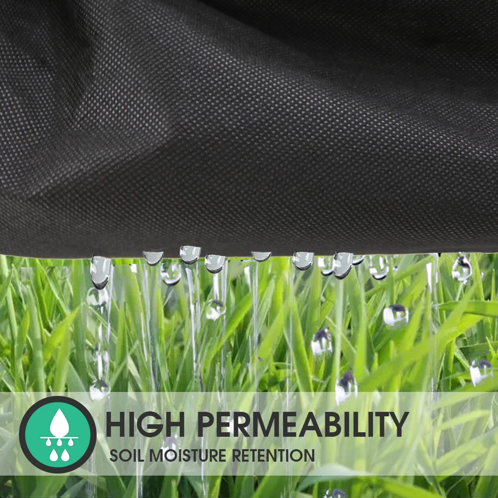 Black Biodegradable Weeding Barrier Fabric Garden Plants Cover Anti-Grass Cloth Nonwoven Ground Mats for Agriculture Greenhouse