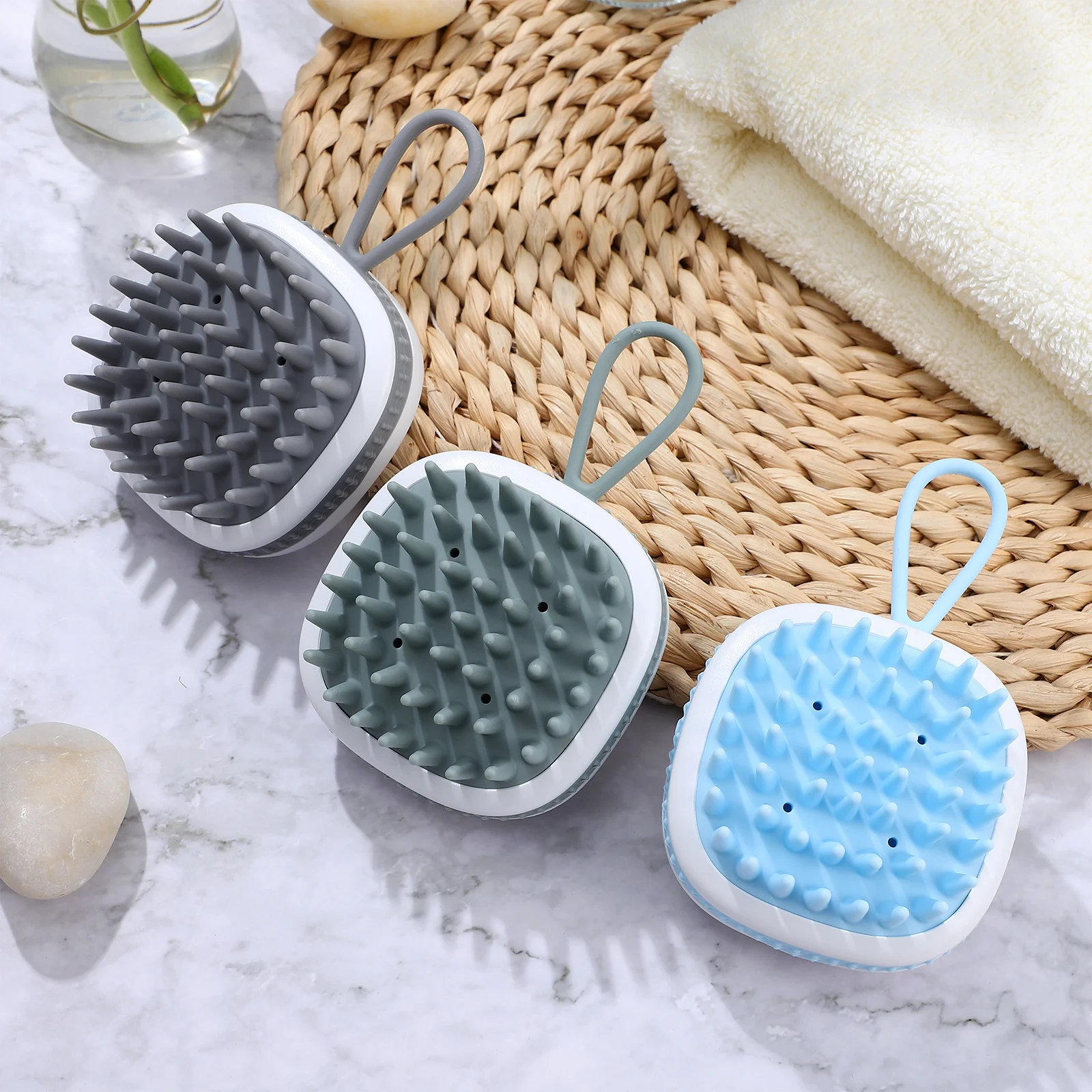 

6pcs Scalp Massager Set Portable Scalp Brush For Daily Hair Care Beard Grooming Compact Exfoliator Tool Travel Home Hotel Use