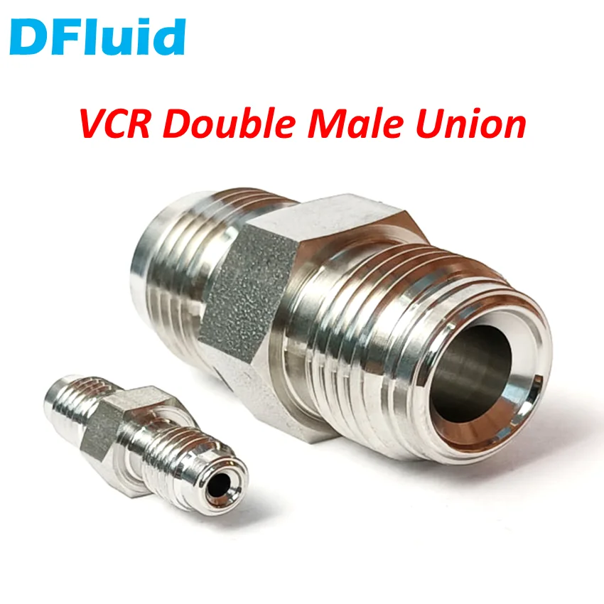 VCR Fitting Male UNION Stainless Steel 316 Face Seal Fitting 1/4 3/8 1/2 3/4 inch High Purity N2/Ar/He/H2/O2 replace Swagelok