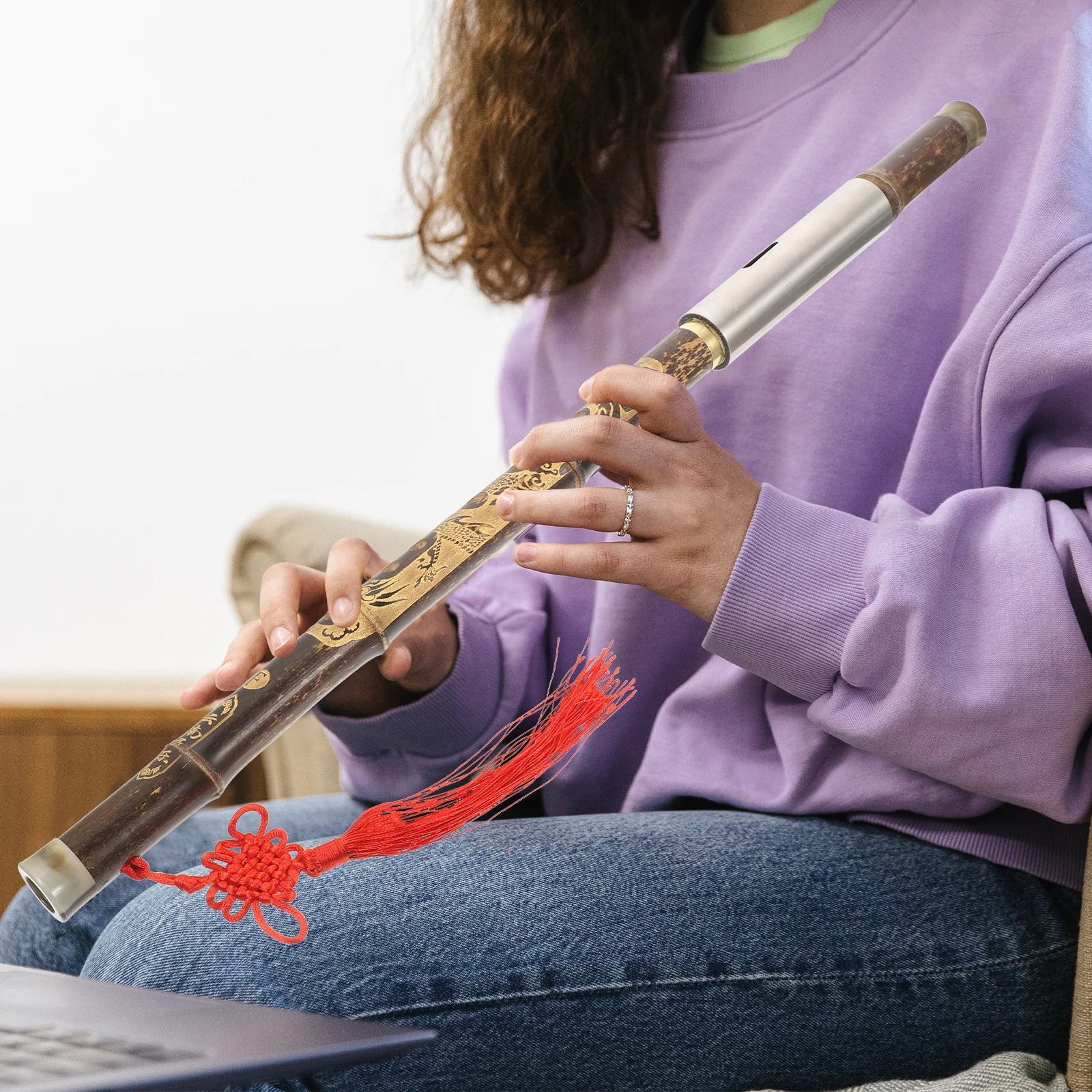 

F Key Bawu Traditional Musical Flute Smooth Tone Pleasant Sound Beginner Ethnic Bamboo Woodwind Instrument