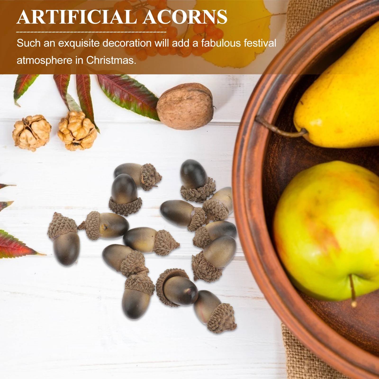 

50 Pcs Simulated Acorn Props Outdoor Mini Indoor Kitchen Christmas Craft Decoration American Style