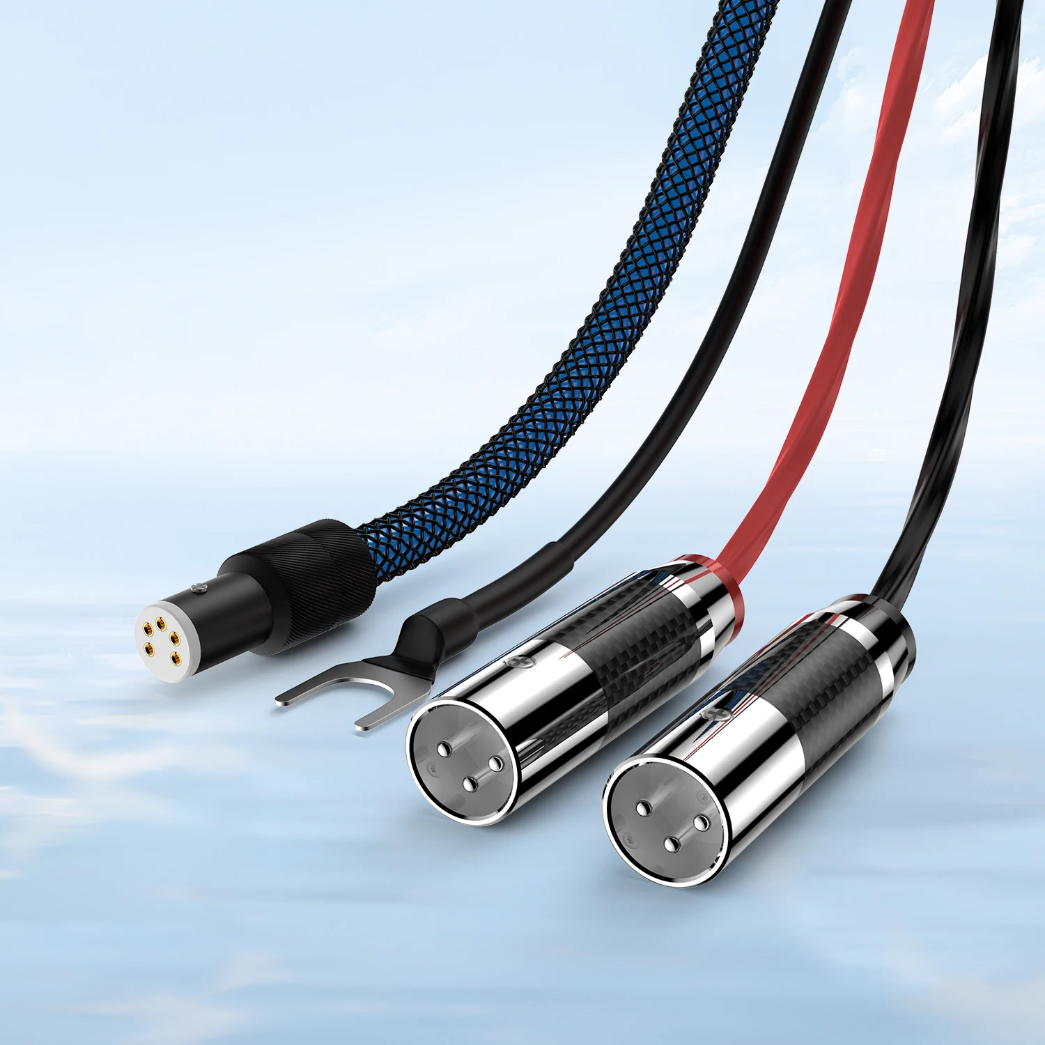 كابل VIBORG LC800 Tonarm للأقراص الدوارة 5 Pin DIN & RCA/XLR كابل تناظري فونو مع OFC مطلي بالفضة لجودة صوت أفضل