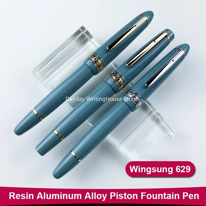 

New Color Wingsung 629 Iraurita Nib Resin Aluminum Alloy Piston Gold Clip Fountain Pen Calligraphy Writing Pen Stationery Gift