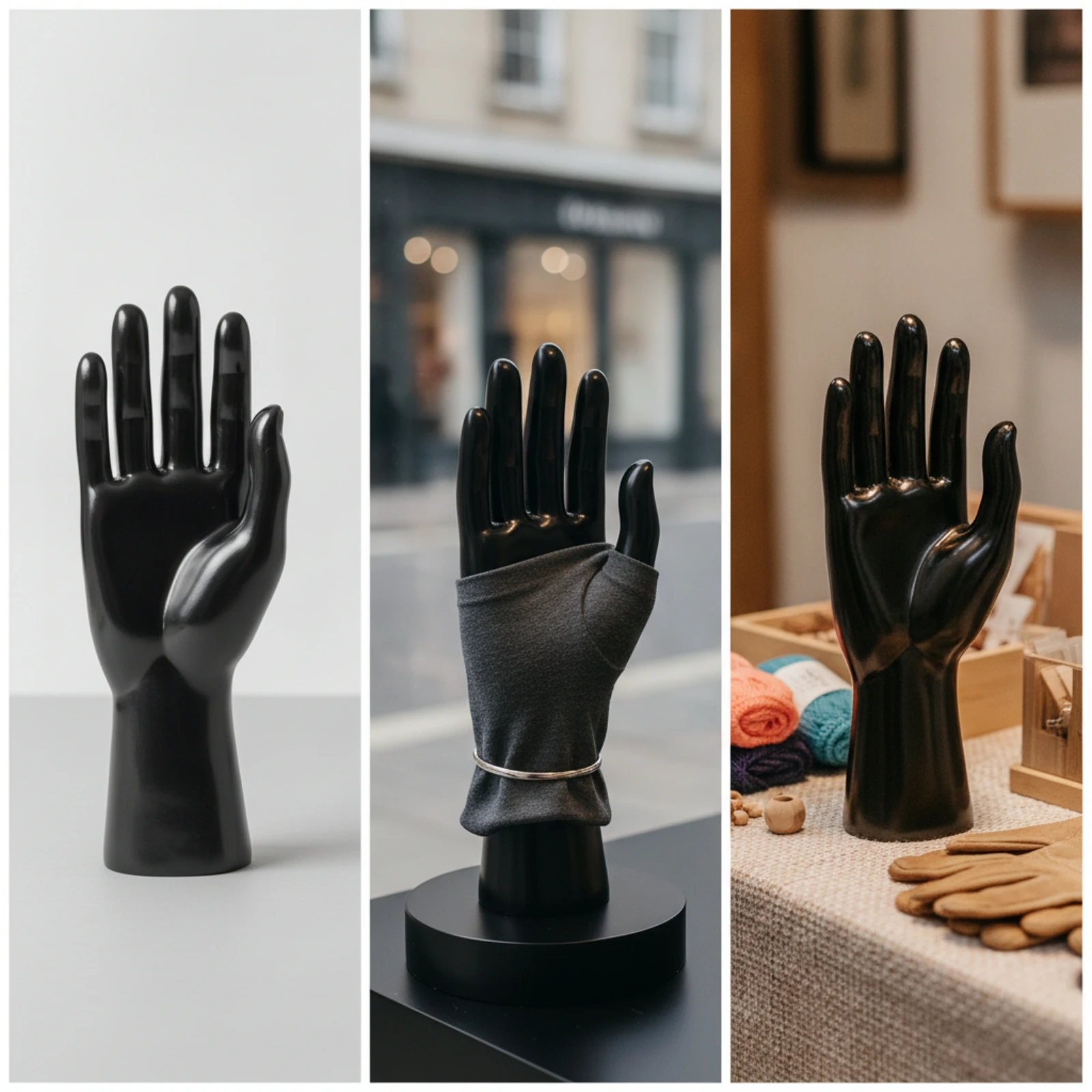 Glove Display Hand Freestanding Glove Stand Hand Model with Wrist Base Deformation-Resistant Realistic for Retailers