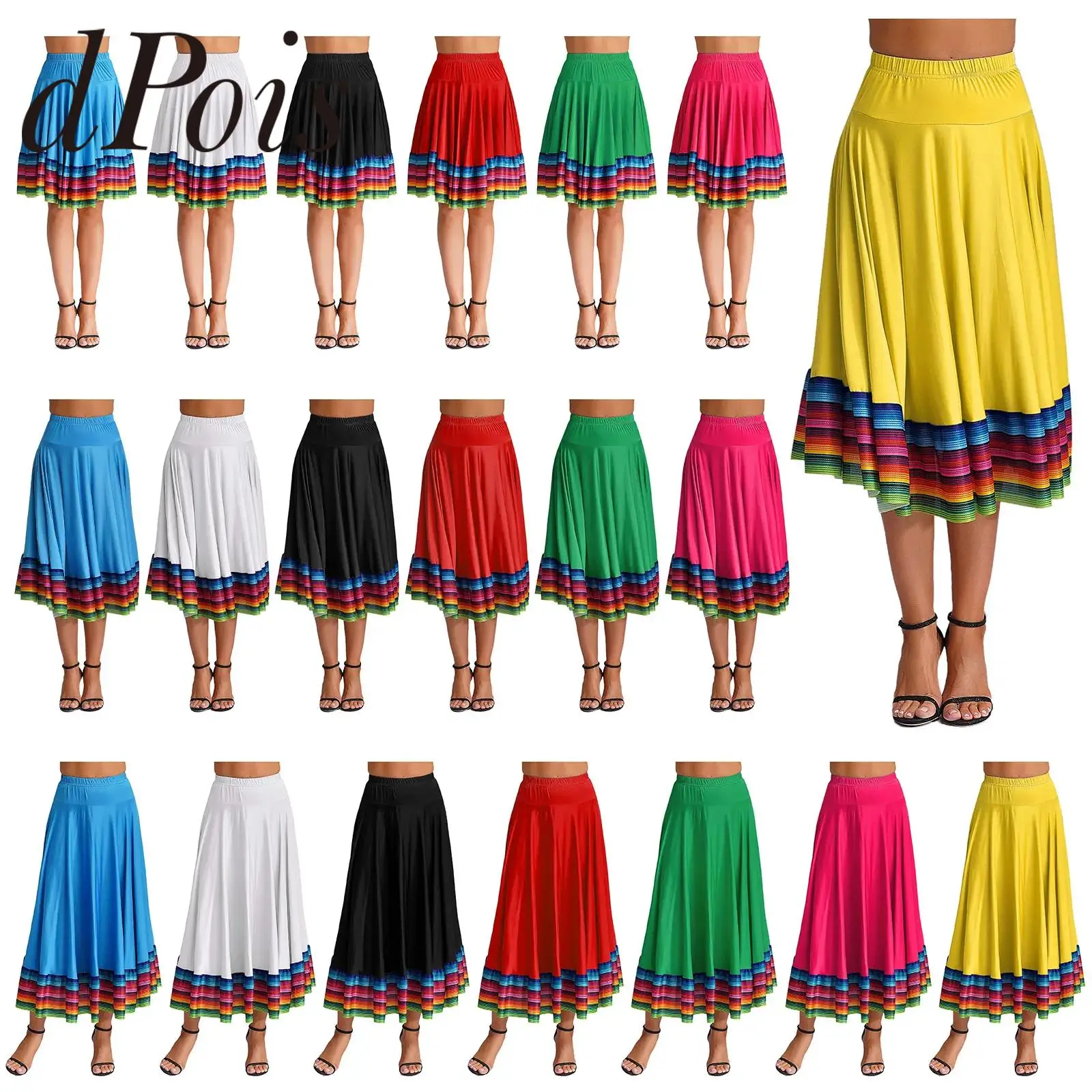 Traje de toro español para mujer, falda de Baile Folclórico, danza Flamenco, Tango, vals, actuación folclórica, falda oscilante de salón