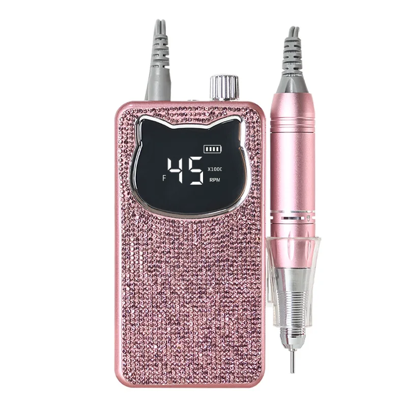 45000RPM Electric Nail Drill Machine Professional Nail polisher with Flash Diamond Decoration for Gel Portable Manicure tools