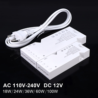 100-240V AC To DC 12V Power Adaper 36W 60W 100W LED Strip Driver Transformer With Dupont Port For LED Cabinet Light Power Supply