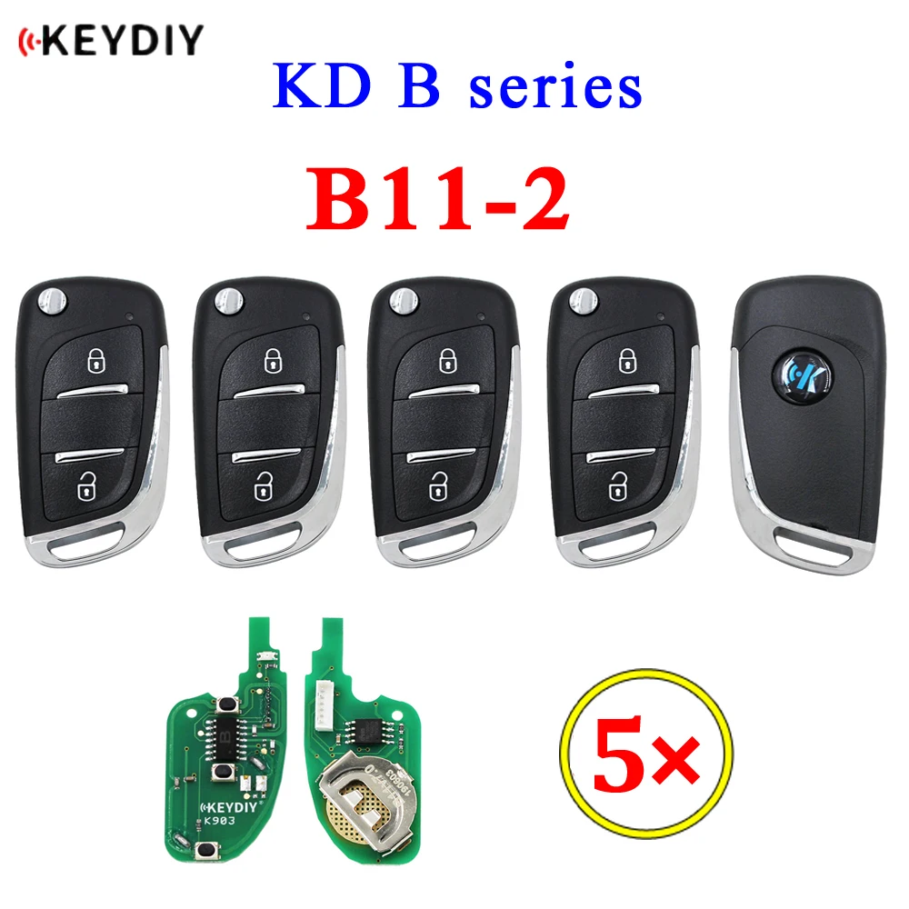 

5pcs/lot KEYDIY B series B11-2 2 button universal KD remote control for KD200 KD900 KD900+ URG200 KD-X2 mini KD DS style