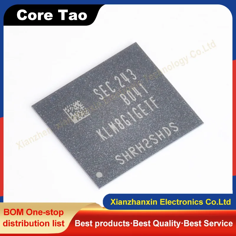 1pcs/lot KLM8G1GETF-B041 KLM8G1GETF  BGA 8G EMMC storage IC chip 5.1 version in stock