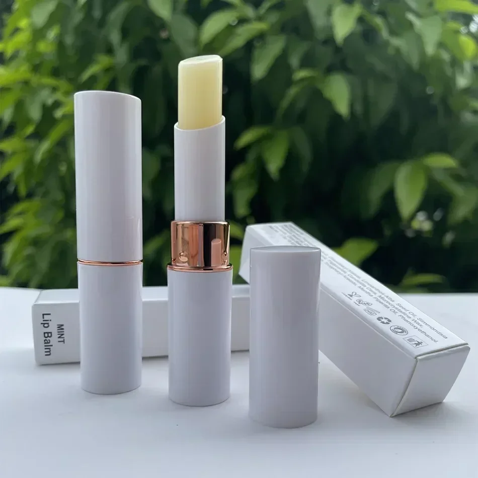 Bálsamo labial con extracto de planta, marca privada, humedad duradera, maquillaje hidratante nutritivo, logotipo personalizado, venta al por mayor, sin crueldad