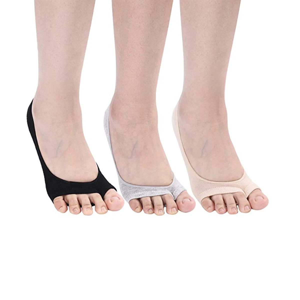

6 Pairs Non-slip Invisible Socks Women Mouth Bamboo Fiber Anti-skid Low Cut Silicone Socks Summer Gift