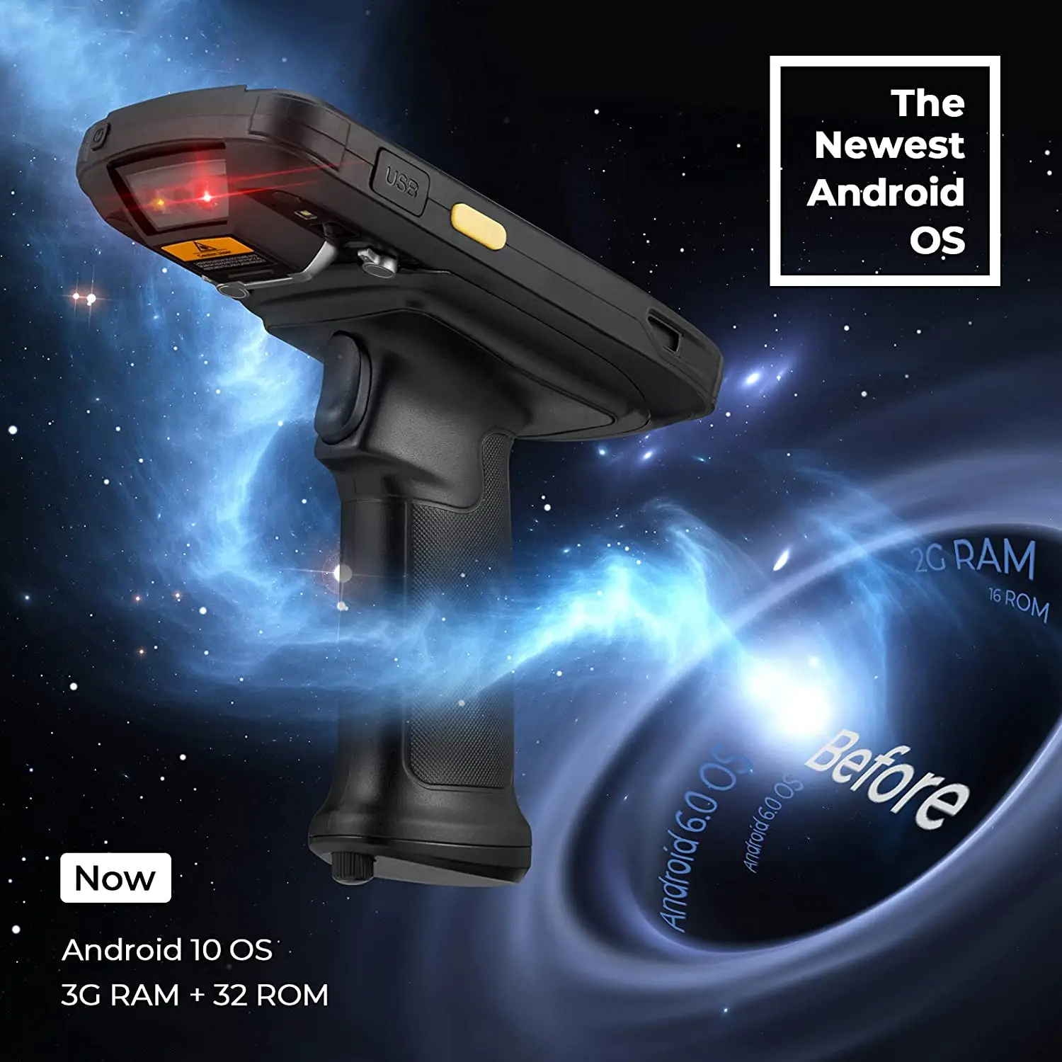 Imagem -03 - Android Handheld Barcode Scanner Terminal Pda Robusto Coletor de Dados Nfc Wi-fi Bluetooth Gps Inventário de Armazém C6000 1d 2d