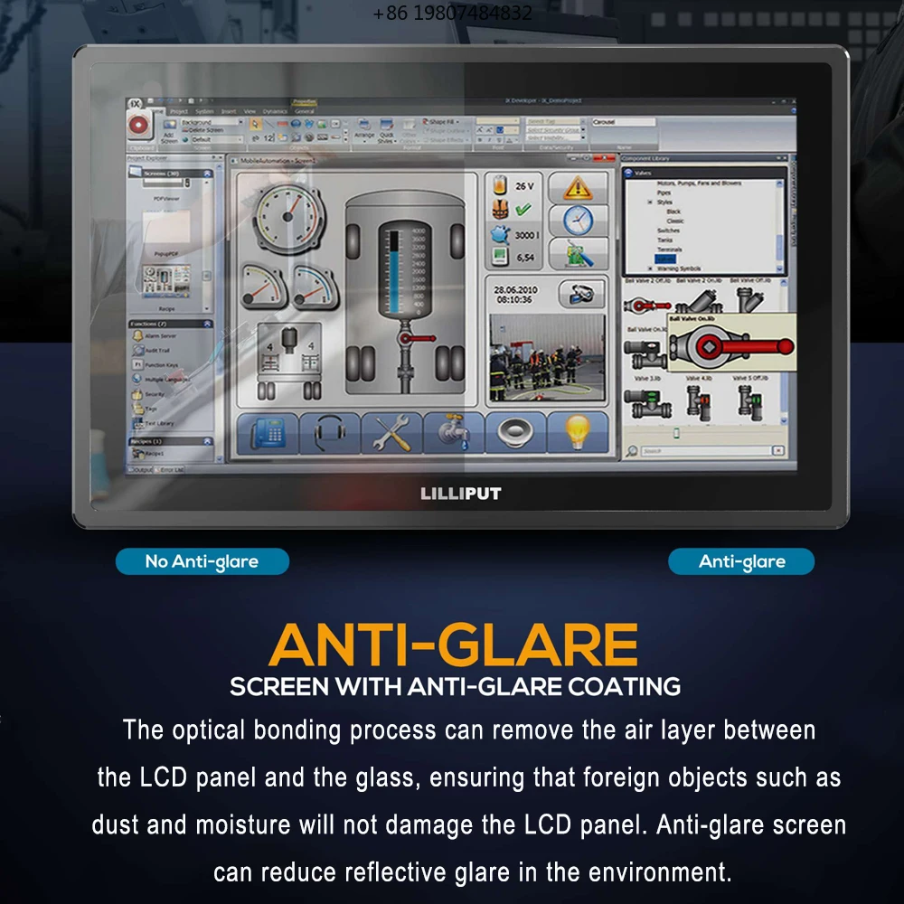 Capacitive 16:9 Industrial Touch Screen Black TK1850/T New IP65 Waterproof 18.5 Inch 1000 Nits Anti-Glare