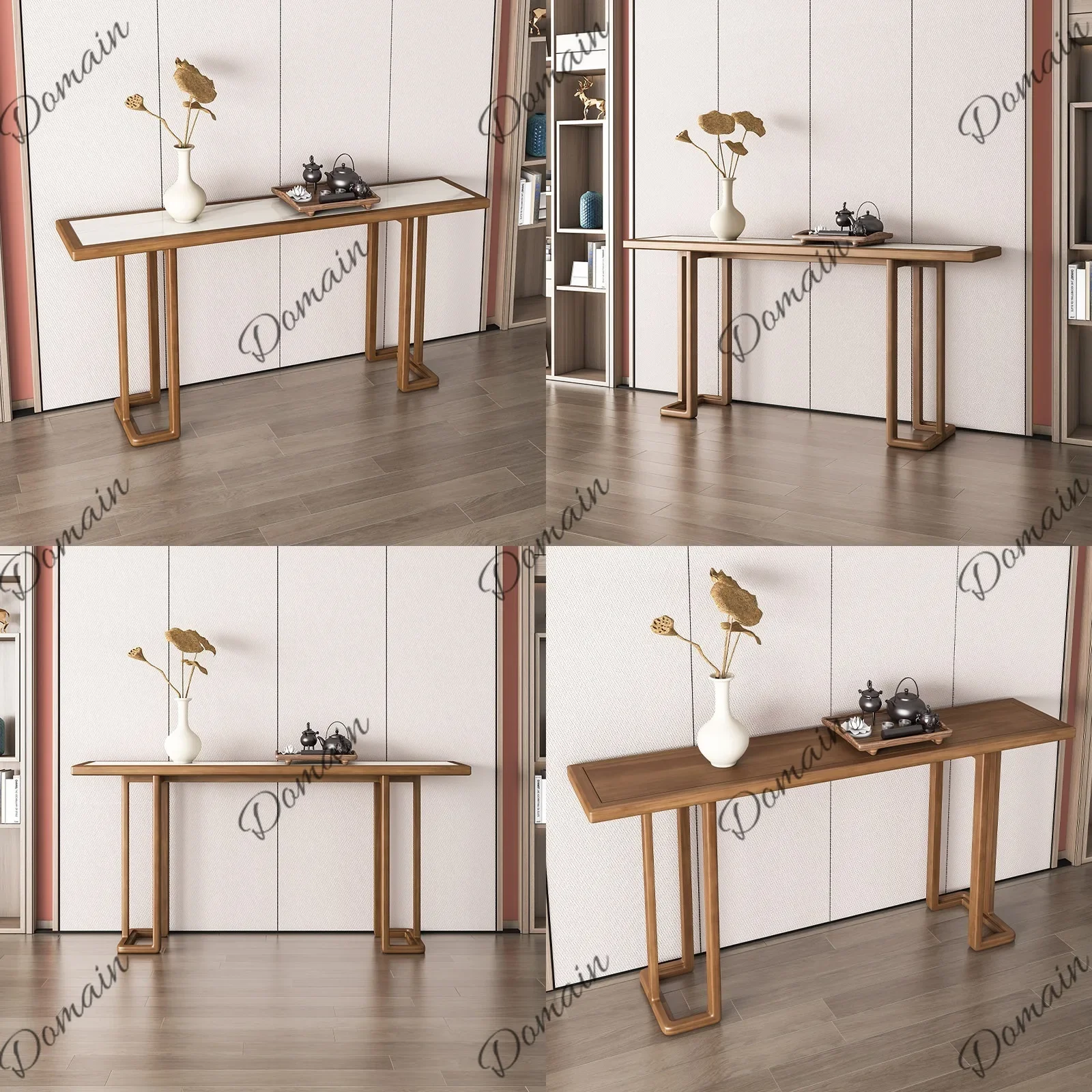 Wjk Simple Modern Solid Wood Narrow Console Table, Entryway Sofa Table, Wall-Mounted Hallway Table, Light Walnut