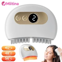 Cepillo de cabeza eléctrico de microcorriente, masaje del cuero cabelludo, aceite EMS, peine de suero, terapia roja derecha, crecimiento del cabello, masaje con vibración, salud del cabello