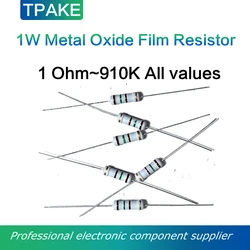 Metal Oxide Film Resistor 1Watt 1W 100/120/150/180/200/220/240/270/300/330/360/390/430/470/510/560/620/680/750/820/910K R E Ohm