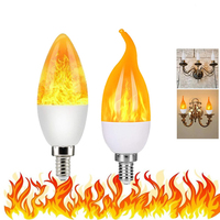 2pcs E14 E27 LED Flame Lamp AC85-265V Corn bulb LED Dynamic Flame Effect Light  3W Simulated Flickering Fire Lamp Candle Bulb