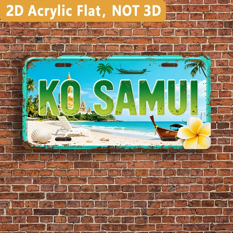 2D Flaches Dekoratives Gemälde, Einzelstück, zur ausschließlichen Dekoration, Dekorative Plakette und Statuen (15,24 cm x 30,