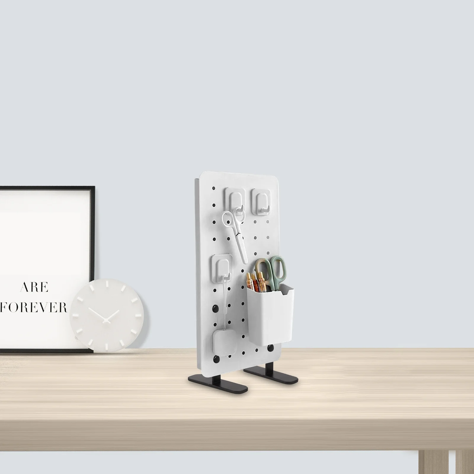 

2Pcs Desktop Pegboard Stand Space Saving Vertical Holder for Office Desk Accessories Gaming Under Desk Privacy Panel