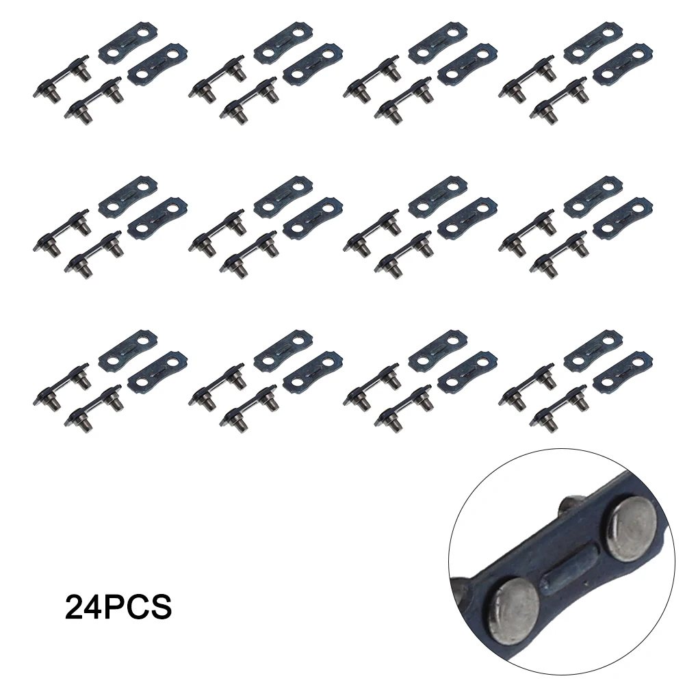24 pz 3/8LP Passo -.050 Calibro Motosega Catena di Collegamento Connettore di Riparazione Preimpostato Cinghia Per Motosega Preimpostato Cinghia Pratico Attrezzo Da Giardino
