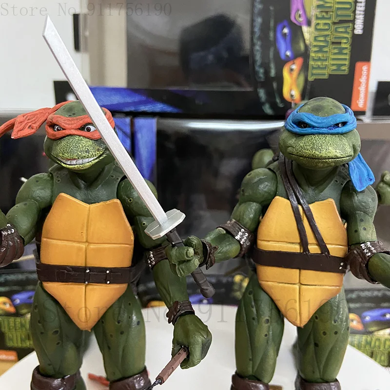 Film NECA Mutant Ninja Turtles Actionfigur Raphael Donatello Michelangelo Leonardo Shredder Krang Figuren Spielzeug – Detail 12