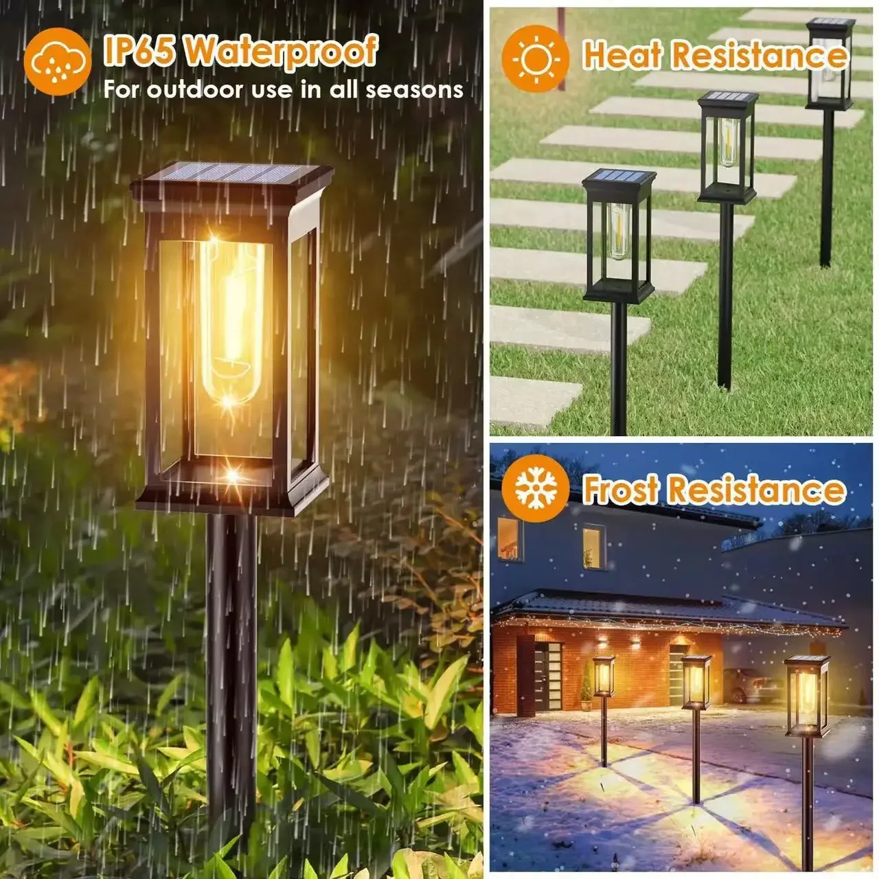 Solar Pathway Lights Outdoor Solar Pathway Garden Lamp Waterproof Landscape Lights Walkway Driveway Lawn Patio Garden Decorative