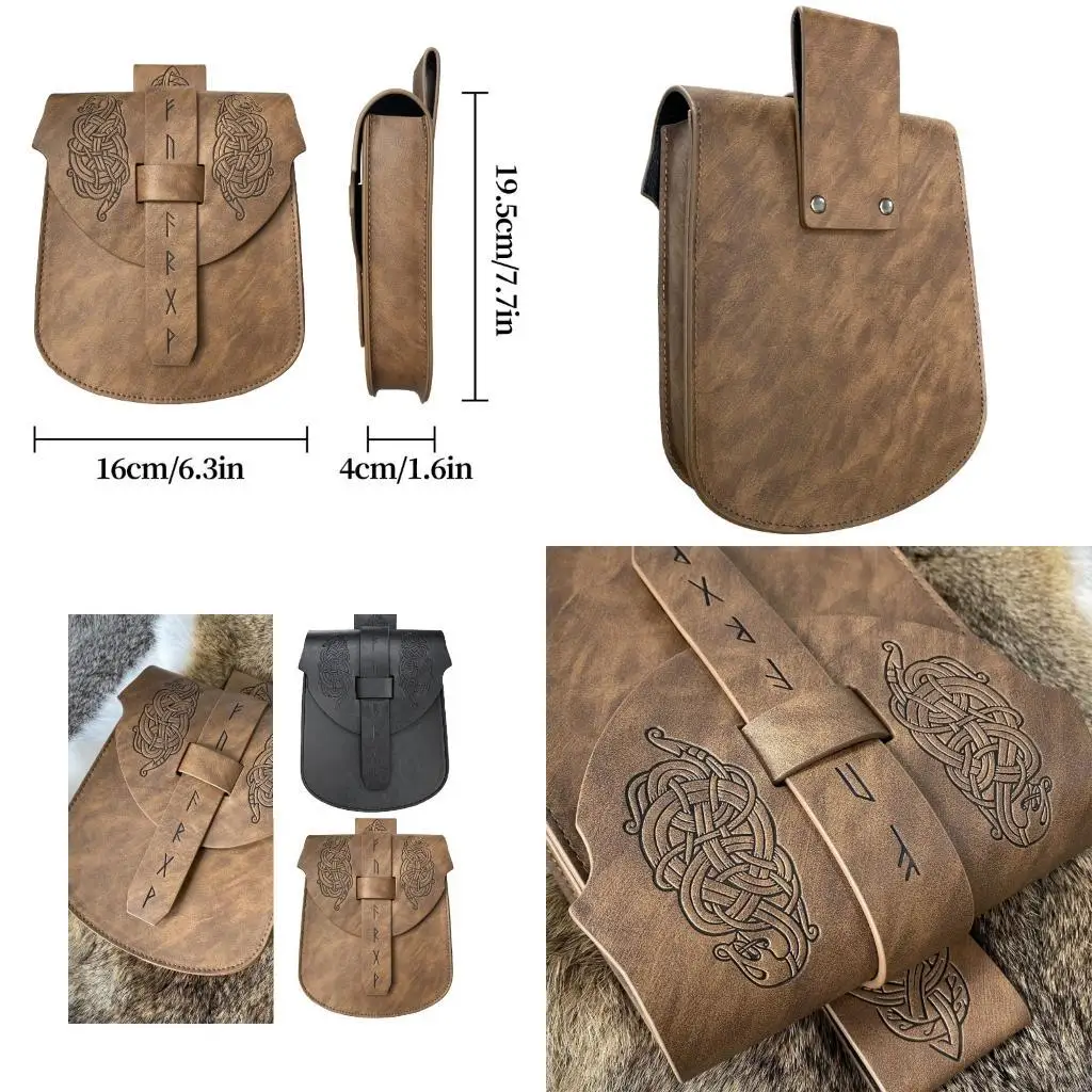 

L4ME Medieval Waist Coin Pouches Leather Phone Bag For Men Women Halloween Cosplay