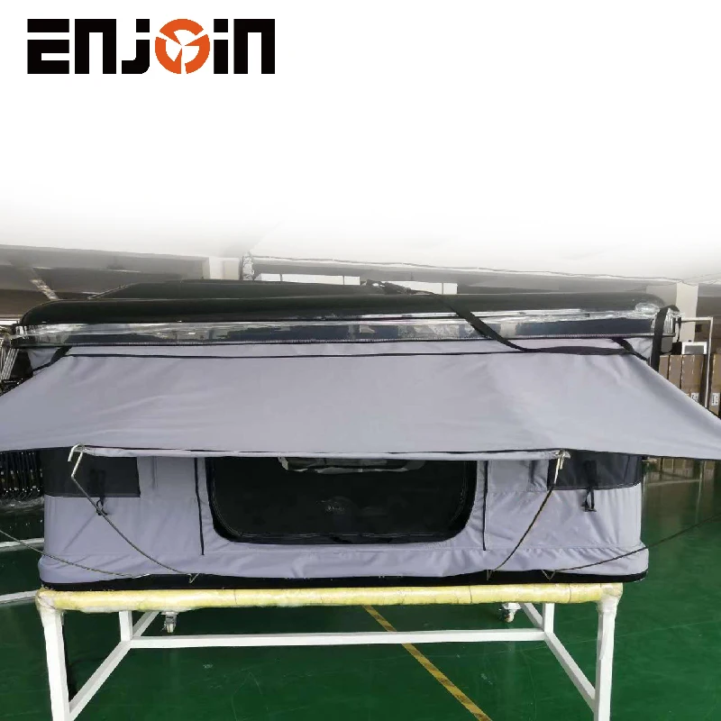 ENJOIN Hard Shell Aluminium Folding Waterproof Roof   Tent Big Space Portable Roof Camping Tent 3-4 Person for Outdoor Camping