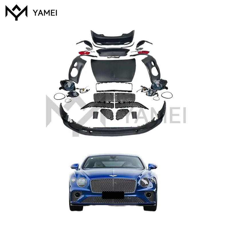 for Bentley Continental GT old to new 2008-2017 upgraded to 2022 car body kit car tail throat front and rear bumper