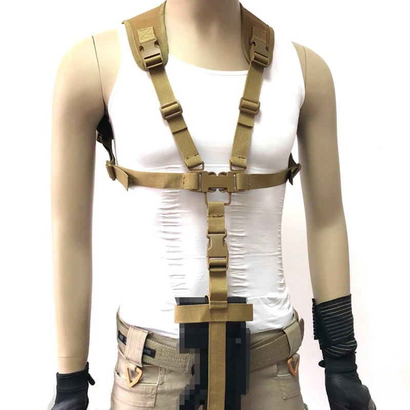 Adjustable Outdoor Tactical Chest Strap with Multifunctional Hanging Rope Professional Sports Safety Gear for Outdoor Activities