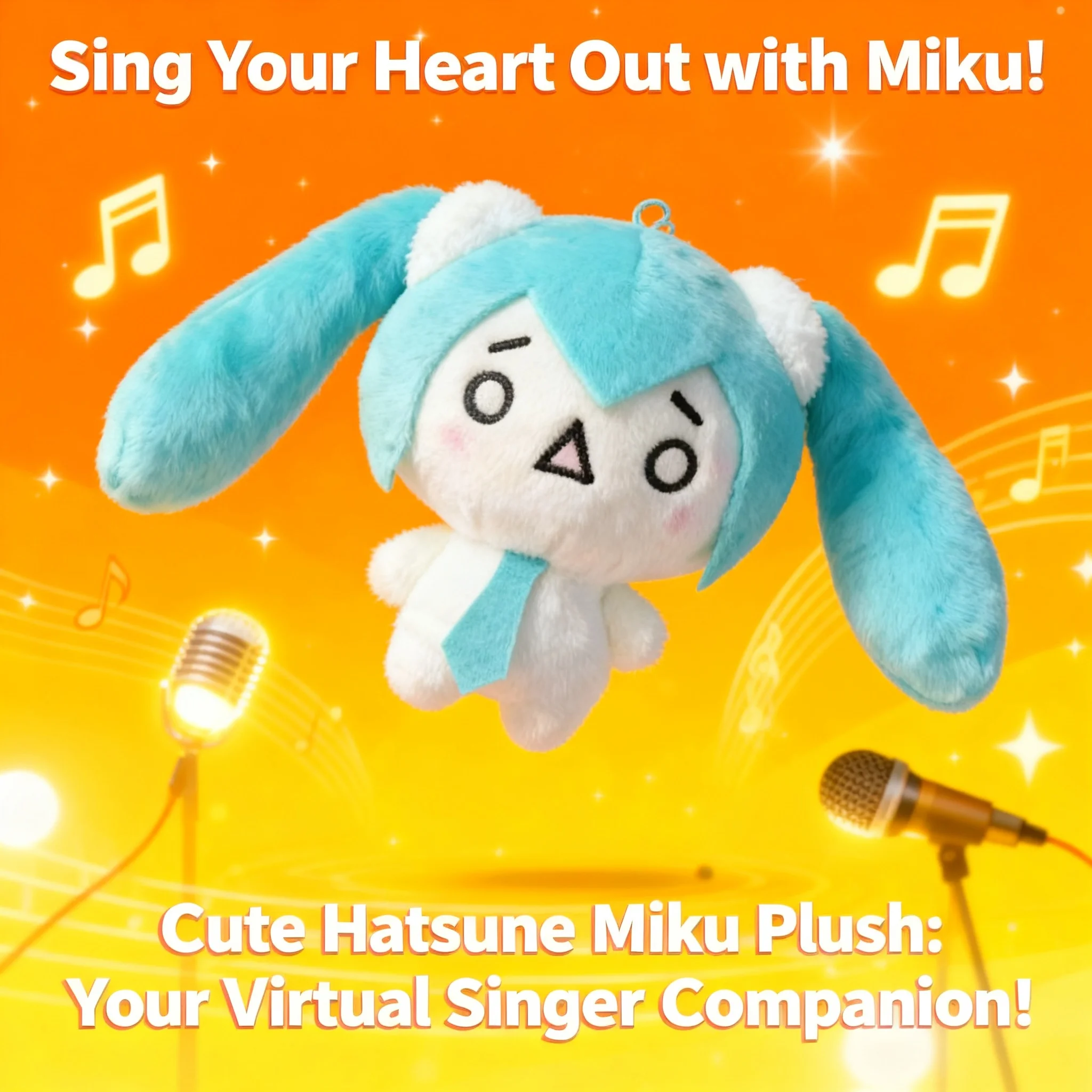 Lindo Llavero de Peluche Fufu de Hatsune Miku x Emoticon Collab, Figura de Premio de 9cm, Nuevo, de Dibujos Animados
