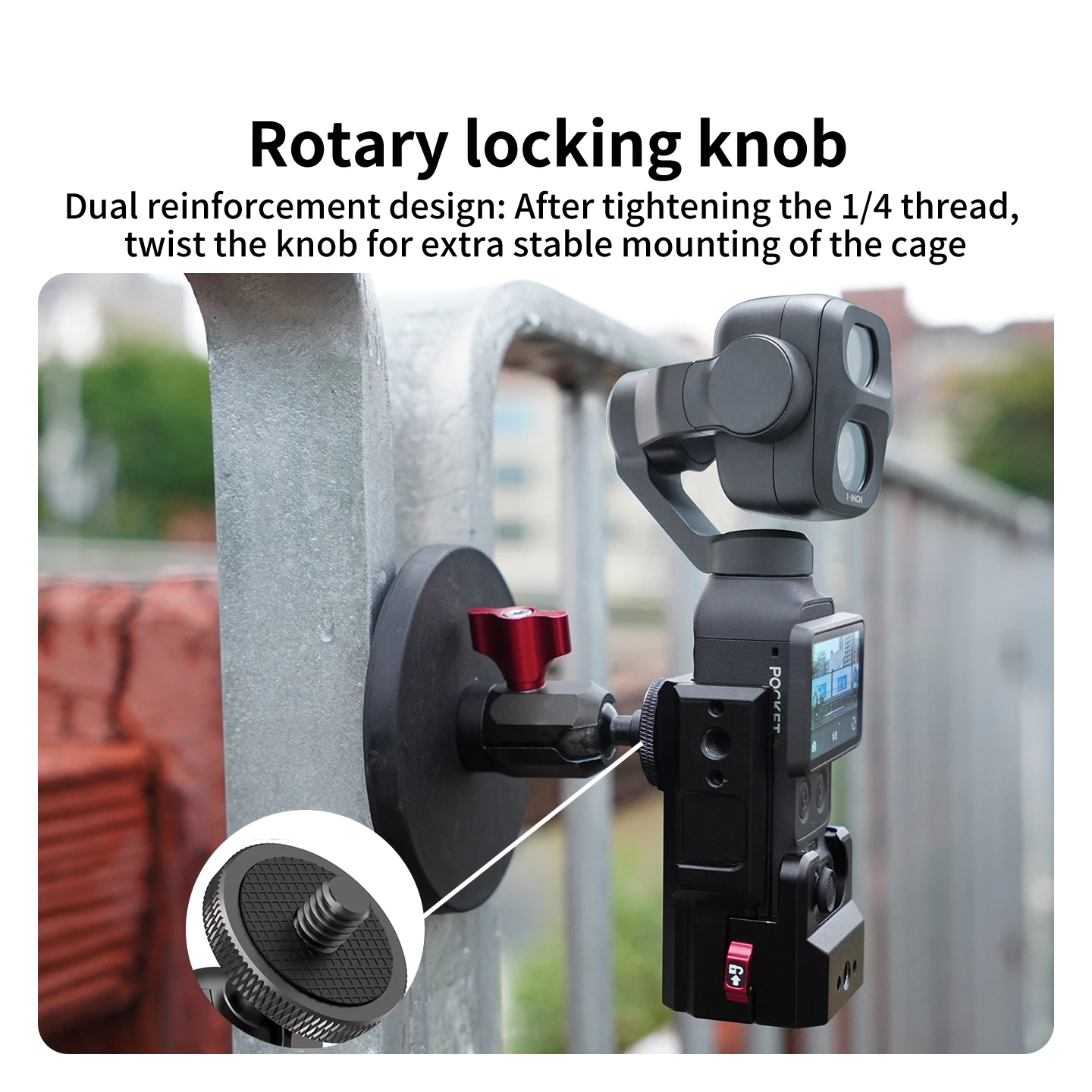 Magnetische Saughalterung für DJI Osmo Pocket 4 Pro Gimbal Aluminium-Käfig Magnetbasis 360° ° Kugelkopf für Metall-Oberflächenhalterung – Detail 11