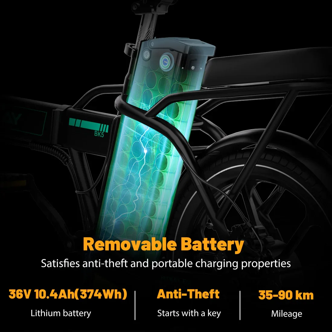 HITWAY دراجة كهربائية دراجة إلكترونية قابلة للطي دراجة المدينة بطارية ليثيوم 36 فولت/10.4 أمبير، أميال كهربائية يمكن أن تصل إلى 35-70 كيلو #2