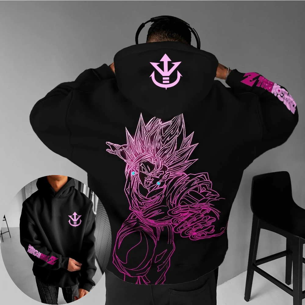 Męska bluza z kapturem Dragon Ball Son Goku, japońskie anime, wiosenno-jesienna, dla chłopców, dziecięca, z długim rękawem, zabawna odzież dla rodziców i dzieci.