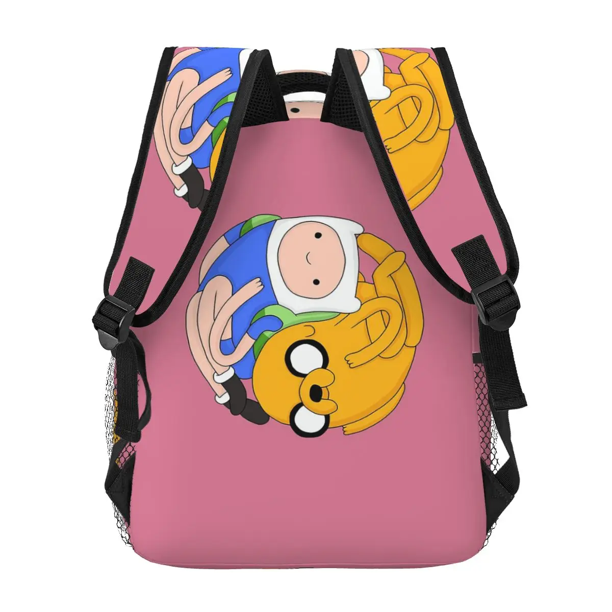 Adventure Camp Jake และ Finn กระเป๋าเป้สะพายหลังชายหญิง Bookbag เด็กโรงเรียนกระเป๋าเดินทาง Rucksack กระเป๋าสะพายขนาดใหญ่ความจุ