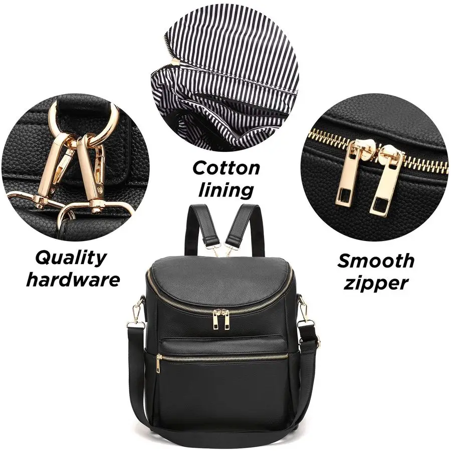 IHAYNER Diaper Bag Backpack Leather Backpack for Women Travel Backpack Baby Bag Large with Troller Straps Capacity for Wet Cloth